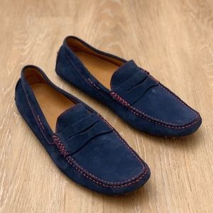 G. Brown Blue Suede Driving Moccasin - Size 10.5